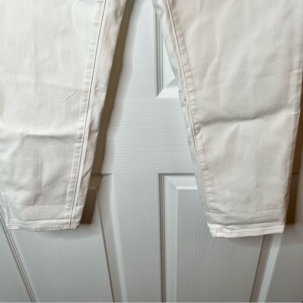 New Talbots Flawless Five-Pocket Boyfriend Denim Jeans Off-white Color Size 10P - Picture 3 of 8